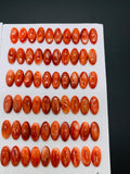 6x12 mm Spiny Oyster Shell Oval Cabs • Pack of 5 Pieces • AAA Quality • Natural Shell Cabochon • Red Color