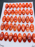 8x16 mm Spiny Oyster Shell Oval Cabs • Pack of 4 Pieces • AAA Quality • Natural Shell Cabochon • Red Color