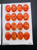 15X20 mm Spiny Oyster Shell Oval Cabs • Pack of 1 Pc • AAA Quality • Natural Shell Cabochon • Orange/ Red Color