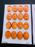 15X20 mm Spiny Oyster Shell Oval Cabs • Pack of 1 Pc • AAA Quality • Natural Shell Cabochon • Orange/ Red Color