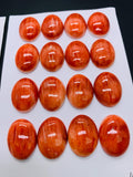 15X20 mm Spiny Oyster Shell Oval Cabs • Pack of 1 Pc • AAA Quality • Natural Shell Cabochon • Orange/ Red Color