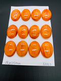 18x25 mm Spiny Oyster Shell Oval Cabs • Pack of 1 Pc • AAA Quality • Natural Shell Cabochon • Orange Color