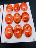 20X30 mm Spiny Oyster Shell Oval Cabs • Pack of 1 Pc • AAA Quality • Natural Shell Cabochon • Orange/Red Color