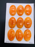 20X30 mm Spiny Oyster Shell Oval Cabs • Pack of 1 Pc • AAA Quality • Natural Shell Cabochon • Orange/Red Color