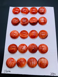 14 mm Spiny Oyster Shell Round Cabs • Pack of 2 Pcs • AAA Quality • Natural Shell Cabochon • Red Color