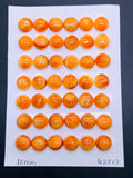 10 mm Spiny Oyster Shell Round Cabs • Pack of 4 Pcs • AAA Quality • Natural Shell Cabochon • Orange Color