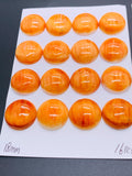 18 mm Spiny Oyster Shell Round Cabs • Pack of 1 Pc • AAA Quality • Natural Shell Cabochon • Orange / Red Color