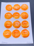 20 mm Spiny Oyster Shell Round Cabs • Pack of 1 Pc • AAA Quality • Natural Shell Cabochon • Orange Color