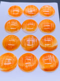 20 mm Spiny Oyster Shell Round Cabs • Pack of 1 Pc • AAA Quality • Natural Shell Cabochon • Orange Color
