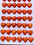 10 mm Spiny Oyster Shell Heart Cabs • Pack of 4 Pieces • AAA Quality • Natural Shell Cabochon • Red Color