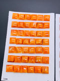 10 mm Spiny Oyster Shell Square Cabs • Pack of 2 Pcs • AAA Quality • Natural Shell Cabochon • Orange/ Red Color