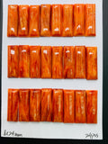 8X24 mm Spiny Oyster Shell Rectangle Cabs • Pack of 2 Pcs • AAA Quality • Natural Shell Cabochon • Orange/ Red Color