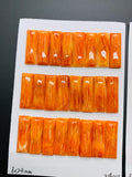 8X24 mm Spiny Oyster Shell Rectangle Cabs • Pack of 2 Pcs • AAA Quality • Natural Shell Cabochon • Orange/ Red Color