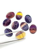 Fluorite 10x14MM Oval Cabs, Purple & Green Smooth, Top Quality, Gemstone Round beads Pack of 4 pc
