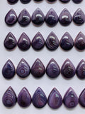10x14 mm Wampum Quahog Shell Pear Cabs • Pack of 2 Pcs • AAA Quality • Natural Wampum Shell Cabochon • Flat Back