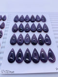 8x16 / 10x20 mm Wampum Quahog Shell Pear Cabs • AAA Quality • Natural Wampum Shell Cabochon • Flat Back
