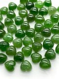 Jade Heart Cabs - 8 mm Size - Pack of 4 Pcs - AAA Quality - Natural Russian Jade Cabochons