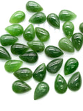 Jade Pear Cabs - 8x12 mm Size - Pack of 4 Pcs - AAA Quality - Natural Russian Jade Cabochons - Origin Russia
