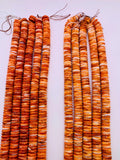 18 mm Spiny Oyster Roundel Beads • 40 cm length • AAA Quality • Natural Spiny Oyster Red/ Orange Color • Origin Mexico
