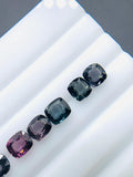 Spinel Faceted Cushion • Code# B2 - Pack of 8 Pcs - 5- 5.5x5.5-6 mm - Natural Multi Spinel Cushion Cut - AAA Quality
