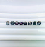 Spinel Faceted Cushion • Code# B3 - Pack of 8 Pcs - 4.7- 5.5x5-5.5 mm - Natural Multi Spinel Cushion Cut - AAA Quality
