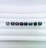 Spinel Faceted Cushion • Code# B3 - Pack of 8 Pcs - 4.7- 5.5x5-5.5 mm - Natural Multi Spinel Cushion Cut - AAA Quality