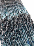 Blue Tourmaline Faceted 2 mm Cube Beads - Length 40 cm - AAA - Natural Blue Tourmaline Square dice Beads - Indicolite Gemstone Beads