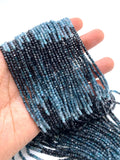 Blue Tourmaline Faceted 2 mm Cube Beads - Length 40 cm - AAA - Natural Blue Tourmaline Square dice Beads - Indicolite Gemstone Beads