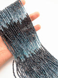 Blue Tourmaline Faceted 2 mm Cube Beads - Length 40 cm - AAA - Natural Blue Tourmaline Square dice Beads - Indicolite Gemstone Beads