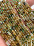 Petro Tourmaline 3mm Cube Faceted Beads- AAA - Natural Petro Tourmaline Box Beads