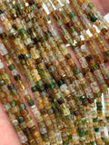 Petro Tourmaline 3mm Cube Faceted Beads- AAA - Natural Petro Tourmaline Box Beads
