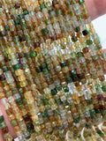 Petro Tourmaline 3mm Cube Faceted Beads- AAA - Natural Petro Tourmaline Box Beads