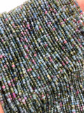 Blue Pink Tourmaline 2 mm Cube Faceted Beads- AAAA - Natural Tourmaline Box Bead