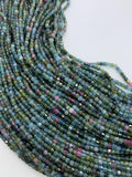 Blue Pink Tourmaline 2 mm Cube Faceted Beads- AAAA - Natural Tourmaline Box Bead