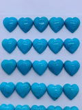 Turquoise Heart Cabs - 12 mm size - Pack of 1 Pc - AAA Quality - 100% Natural Turquoise- Turquoise Heart Cabochon - Flat Back Cabs
