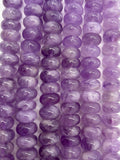 Lavender Amethyst 12mm Roundel Beads • Natural Lavender Amethyst Rondelle Beads• Length 40 Cm • Origin Brazil