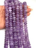 Lavender Amethyst 12mm Roundel Beads • Natural Lavender Amethyst Rondelle Beads• Length 40 Cm • Origin Brazil