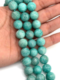 12mm Amazonite Round Beaded . Length in 15.5 Inch Stretch , Amazonite Bracelet- AAA quality Natural Amazonite beads