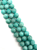 12mm Amazonite Round Beaded . Length in 15.5 Inch Stretch , Amazonite Bracelet- AAA quality Natural Amazonite beads