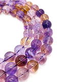Ametrine 14MM Round, Ametrine Round Beads, 15.5 Inch Strand,AAA quality . Natural Ametrine in mix color shade