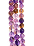 Ametrine 14MM Round, Ametrine Round Beads, 15.5 Inch Strand,AAA quality . Natural Ametrine in mix color shade