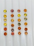Yellow Sapphire 2.5mm cut loose stone • Size 2.4-2.5 mm, pack of 10 pc, Mix color,