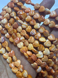 8 mm Spiny Oyster Heart Beads • 40 cm length • AAA Quality • Natural Spiny Oyster Red/ Orange Color • Origin Mexico