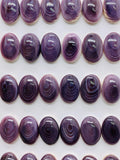 10x14 mm Wampum Quahog Shell Oval Cabs • Pack of 2 Pcs • AAA Quality • Natural Wampum Shell Cabochon • Flat Back