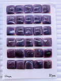 10/12 mm Wampum Quahog Shell Square Cabs • AAA Quality • Natural Wampum Shell Cabochon • Flat Back