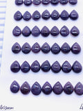8x10 mm Wampum Quahog Shell Pear Cabs • Pack of 4 Pcs • AAA Quality • Natural Wampum Shell Cabochon • Flat Back
