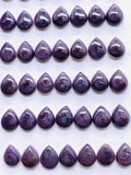 8x10 mm Wampum Quahog Shell Pear Cabs • Pack of 4 Pcs • AAA Quality • Natural Wampum Shell Cabochon • Flat Back