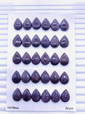 10x14 mm Wampum Quahog Shell Pear Cabs • Pack of 2 Pcs • AAA Quality • Natural Wampum Shell Cabochon • Flat Back