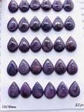 10x14 mm Wampum Quahog Shell Pear Cabs • Pack of 2 Pcs • AAA Quality • Natural Wampum Shell Cabochon • Flat Back