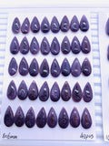 8x16 / 10x20 mm Wampum Quahog Shell Pear Cabs • AAA Quality • Natural Wampum Shell Cabochon • Flat Back